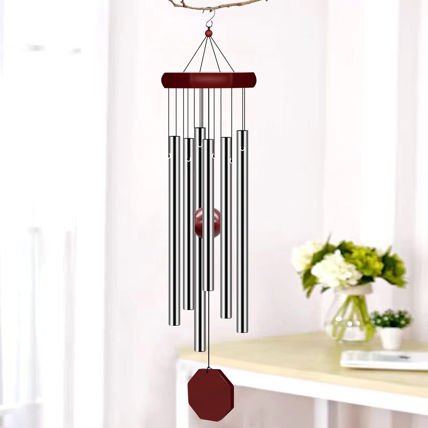 memorial wind chimes outdoor large deep tone sympathy wind chime personalized with 6 tuned tubes ele