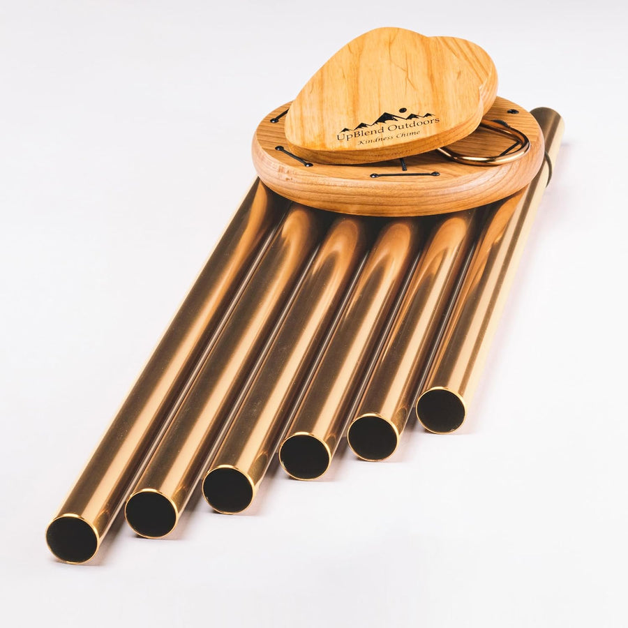 Kindness wind chime tubes and wooden top