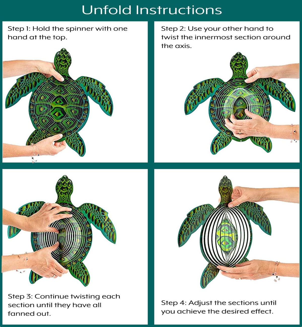 How to open the turtle wind spinner, step by step