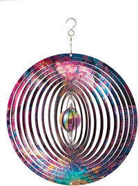 ISEO Butterfly Wind Spinner Outdoor, 12 Inch 3D Metal Hanging Garden Decor, Yard Art for Porch Patio Balcony, Gift for Women Mom Grandma