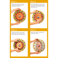 Four steps to open the spinner from flat into its 3D shape
